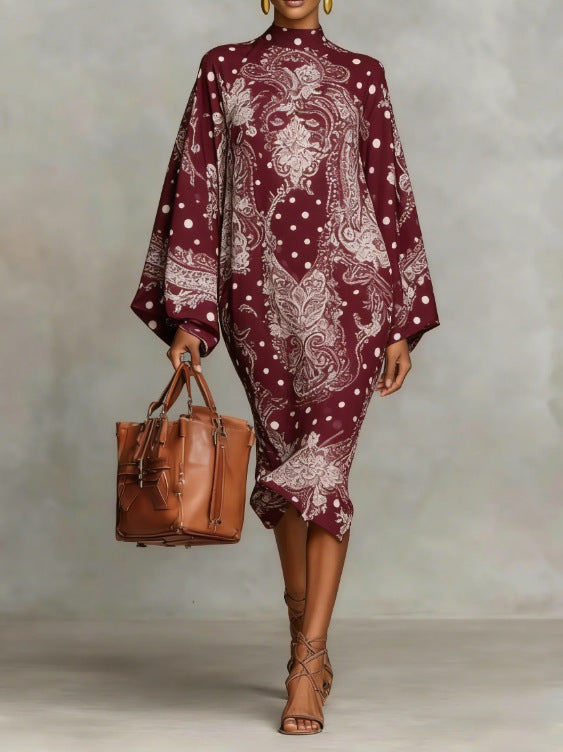 Digital Printing Fresh And Retro Flowy Dress