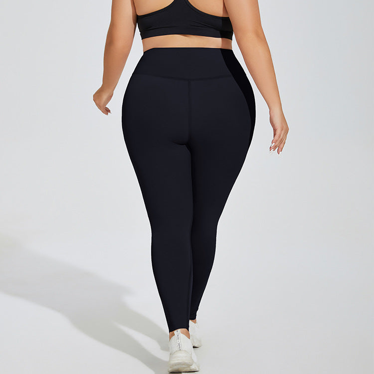 Plus Size Yoga Pants Nude Feel Breathable High Top Sports Fitness Pants
