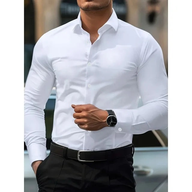Bolubao Men Smart Casual Shirt Brand Fashion Solid Color