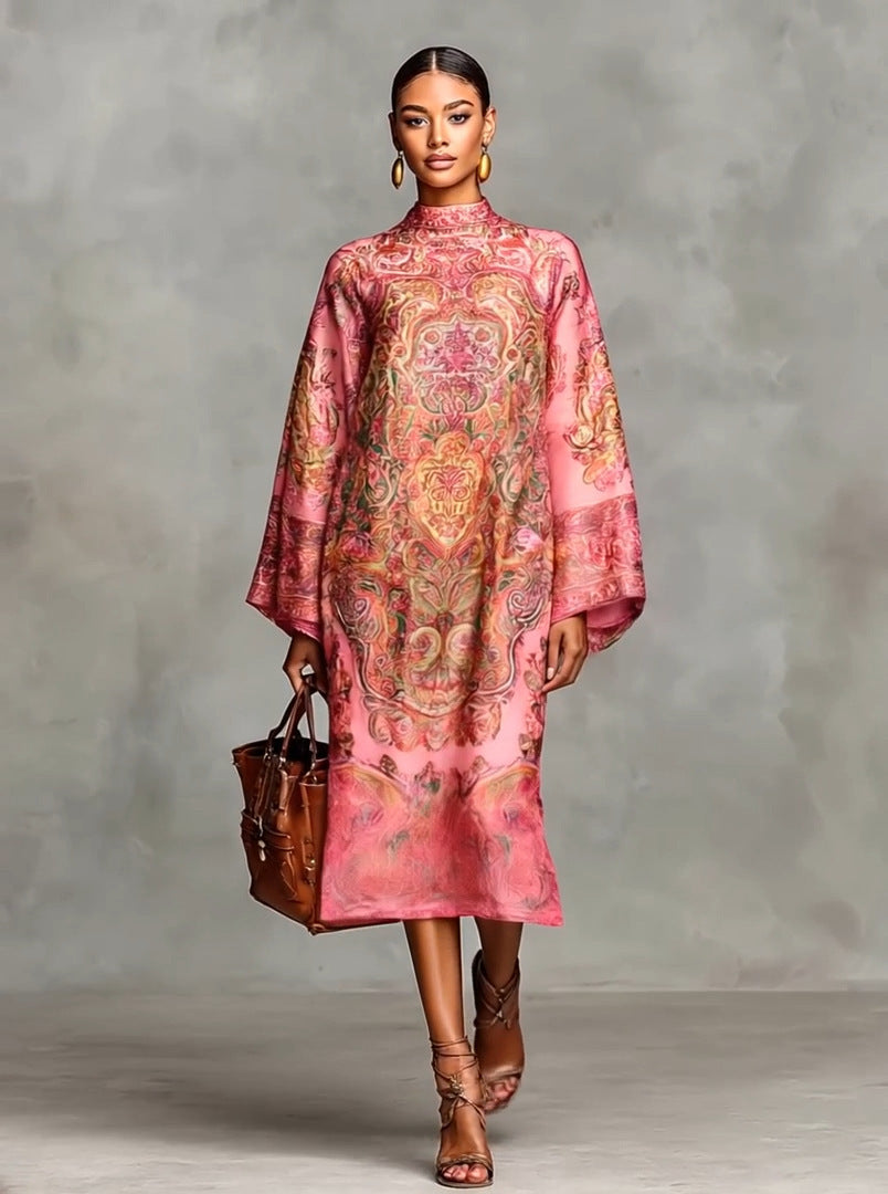 Digital Printing Fresh And Retro Flowy Dress