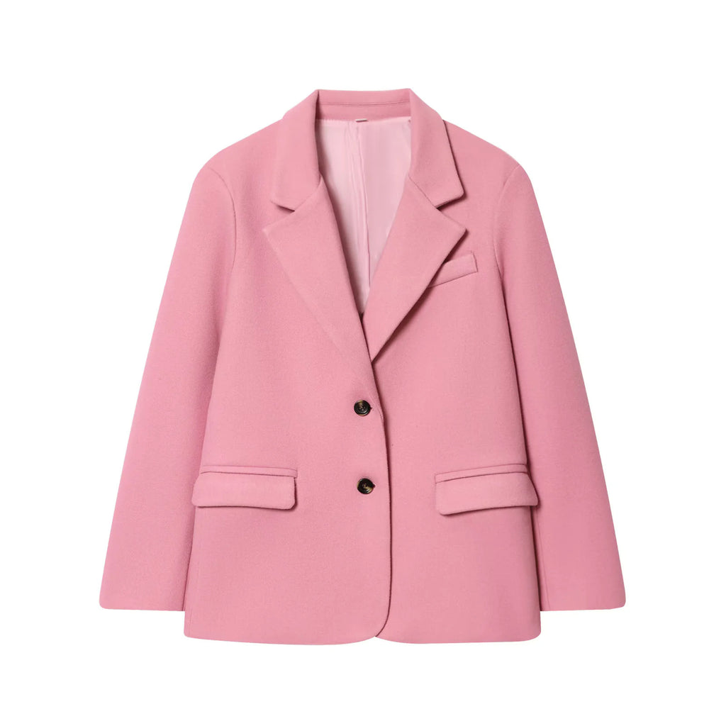 Womens Solid Color Casual Blazer With Long Sleeves