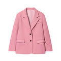 Womens Solid Color Casual Blazer With Long Sleeves
