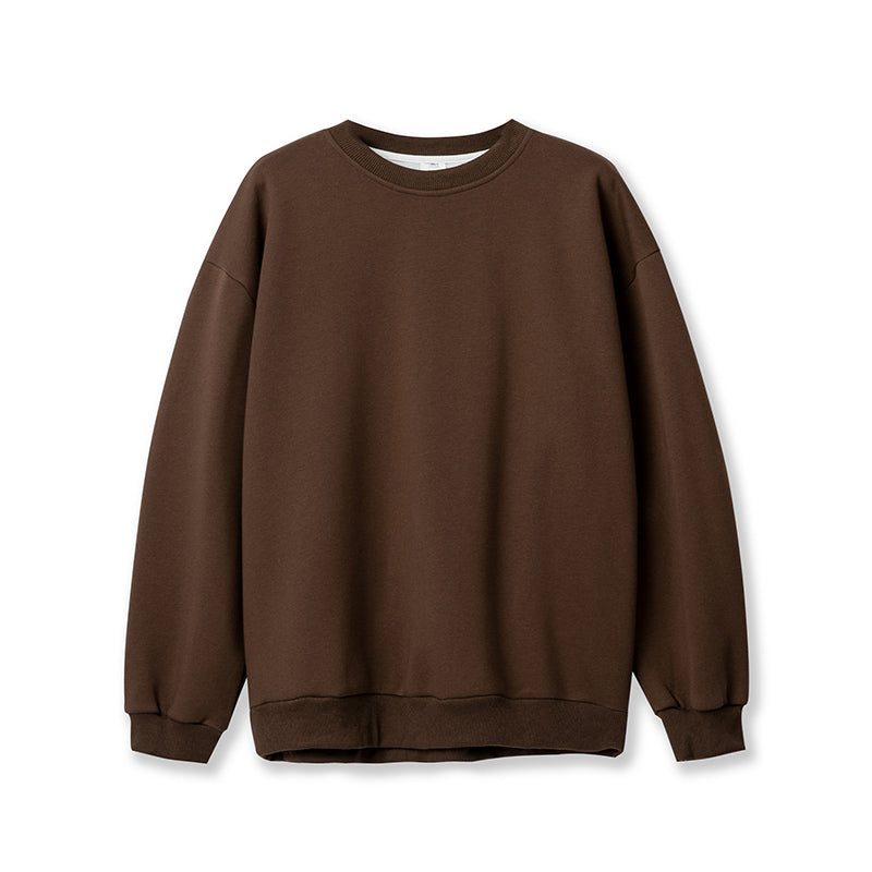 Fall Solid Color Round Neck Sweater Men Loose