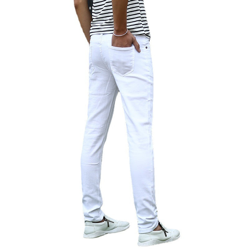 Mens Stretchy Slim-Fit Ankle-Fit Pants