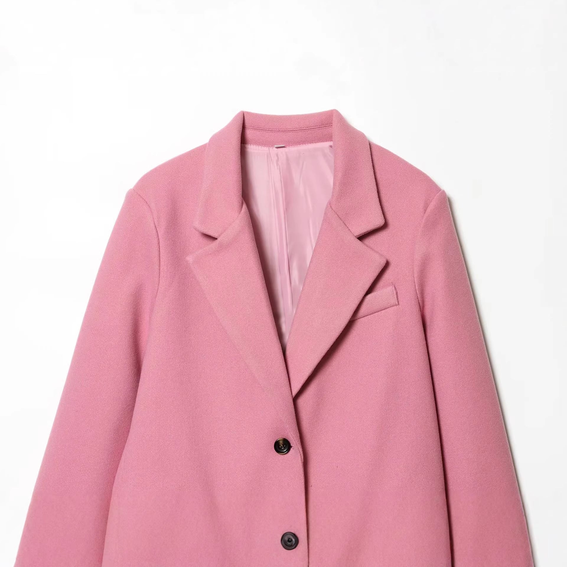 Womens Solid Color Casual Blazer With Long Sleeves