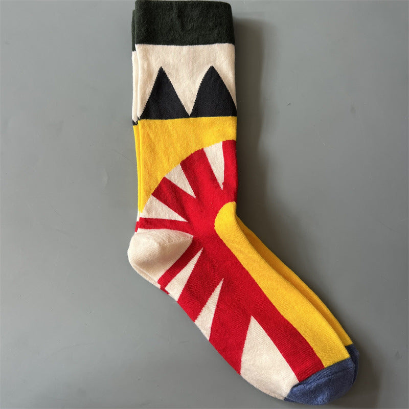Retro-style Fun Mid-calf Socks For Men And Women