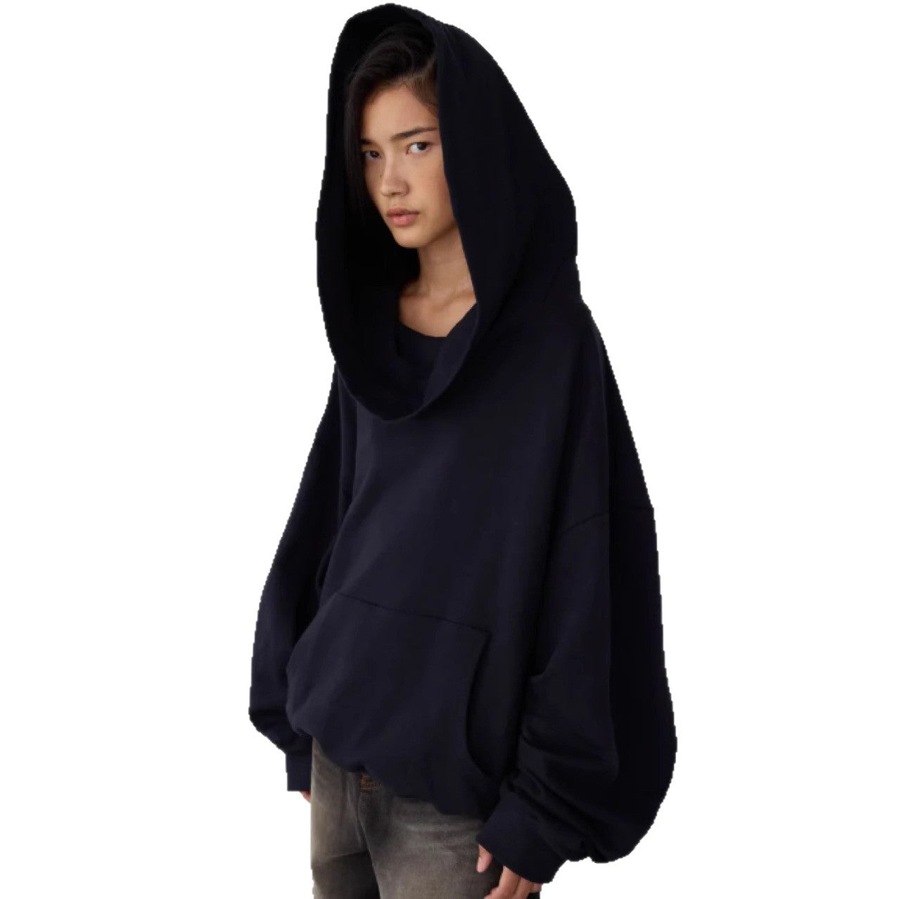 Single-layer Fleece-lined Hooded Sweater American Casual Short