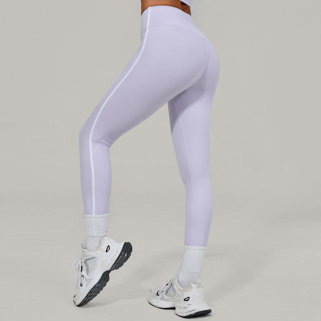 European And American-style High-waisted Yoga Pants With Invisible Pleats
