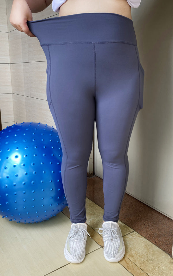 Plus Size Yoga Pants Nude Feel Breathable High Top Sports Fitness Pants