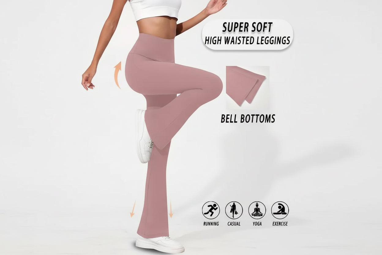 Womens Flared Yoga Pants With 3D Print
