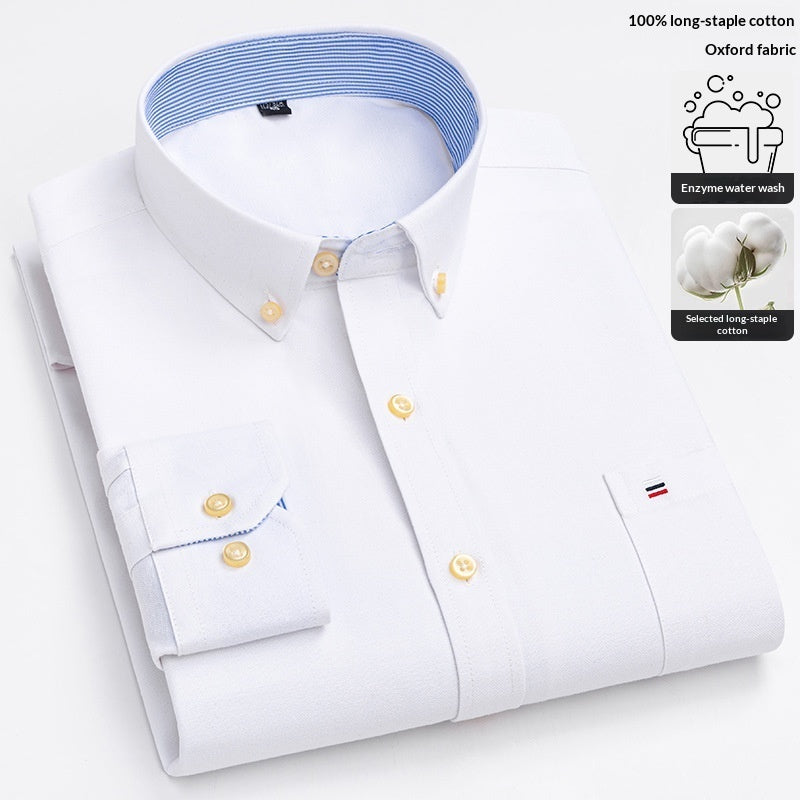 Plus-size Casual Plaid Shirt With Long Sleeves For Young And Middle-aged Men