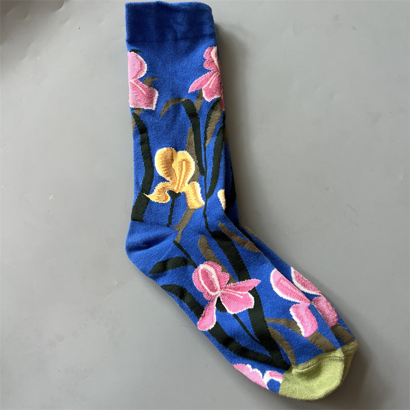 Retro-style Fun Mid-calf Socks For Men And Women