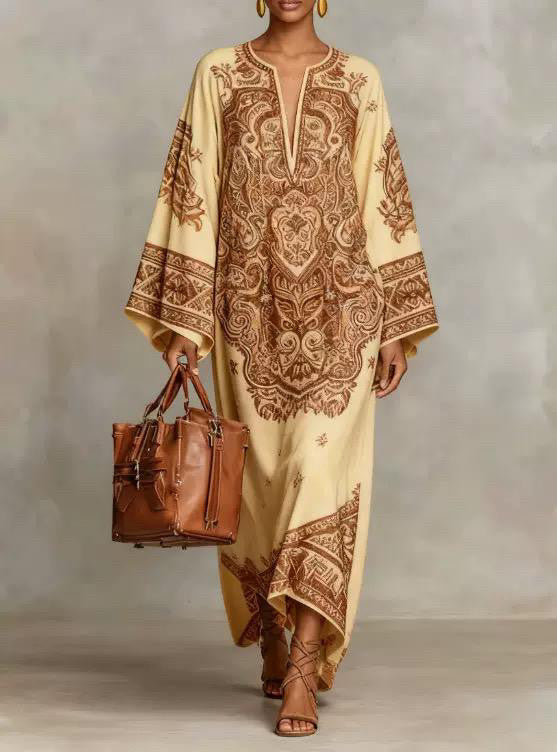 Digital Printing Fresh And Retro Flowy Dress