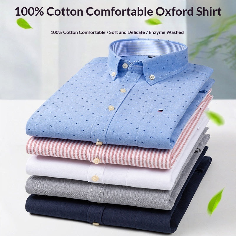 Plus-size Casual Plaid Shirt With Long Sleeves For Young And Middle-aged Men