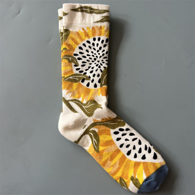 Retro-style Fun Mid-calf Socks For Men And Women