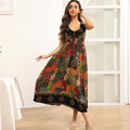 Womens Sleeveless Floral Print Slip Dress