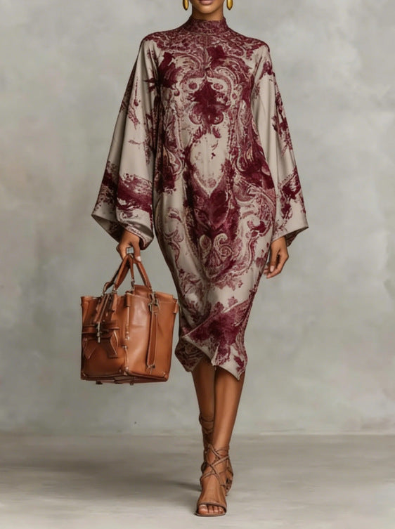 Digital Printing Fresh And Retro Flowy Dress