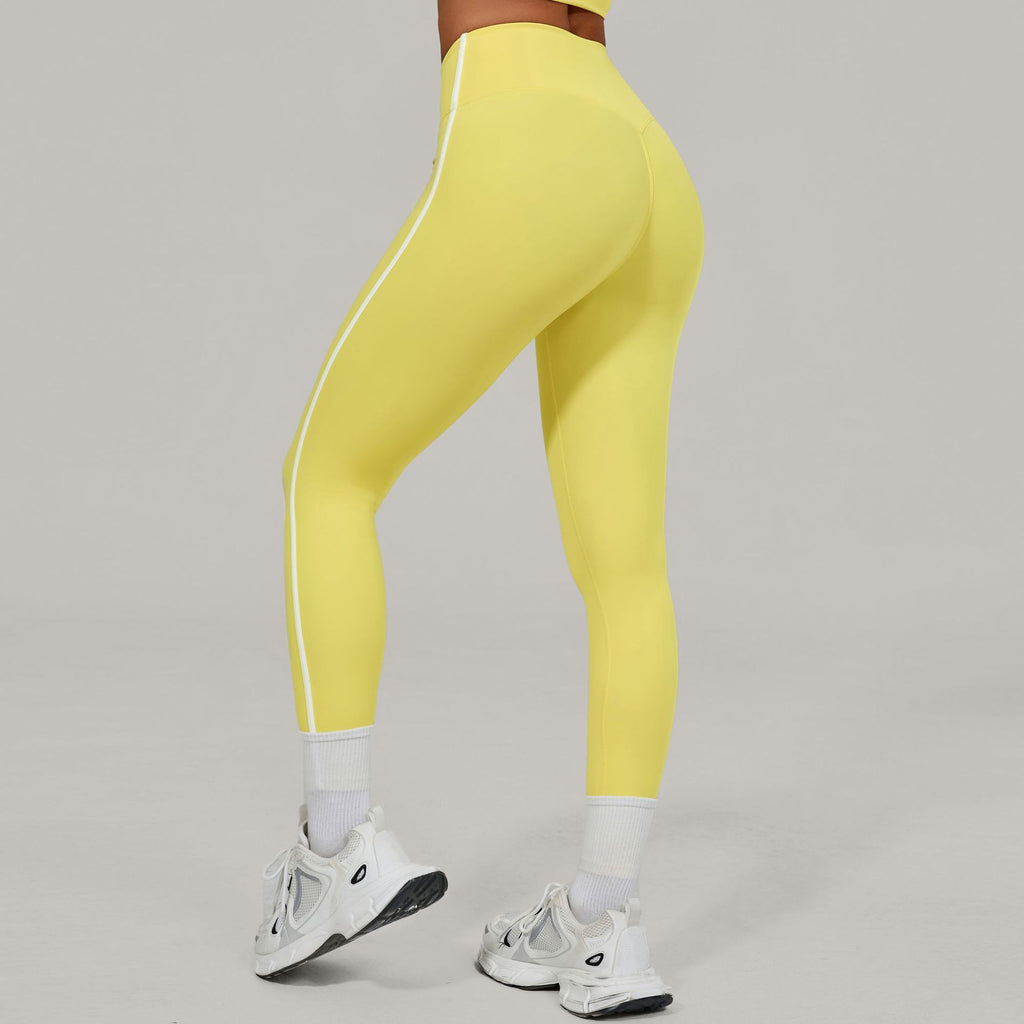 European And American-style High-waisted Yoga Pants With Invisible Pleats