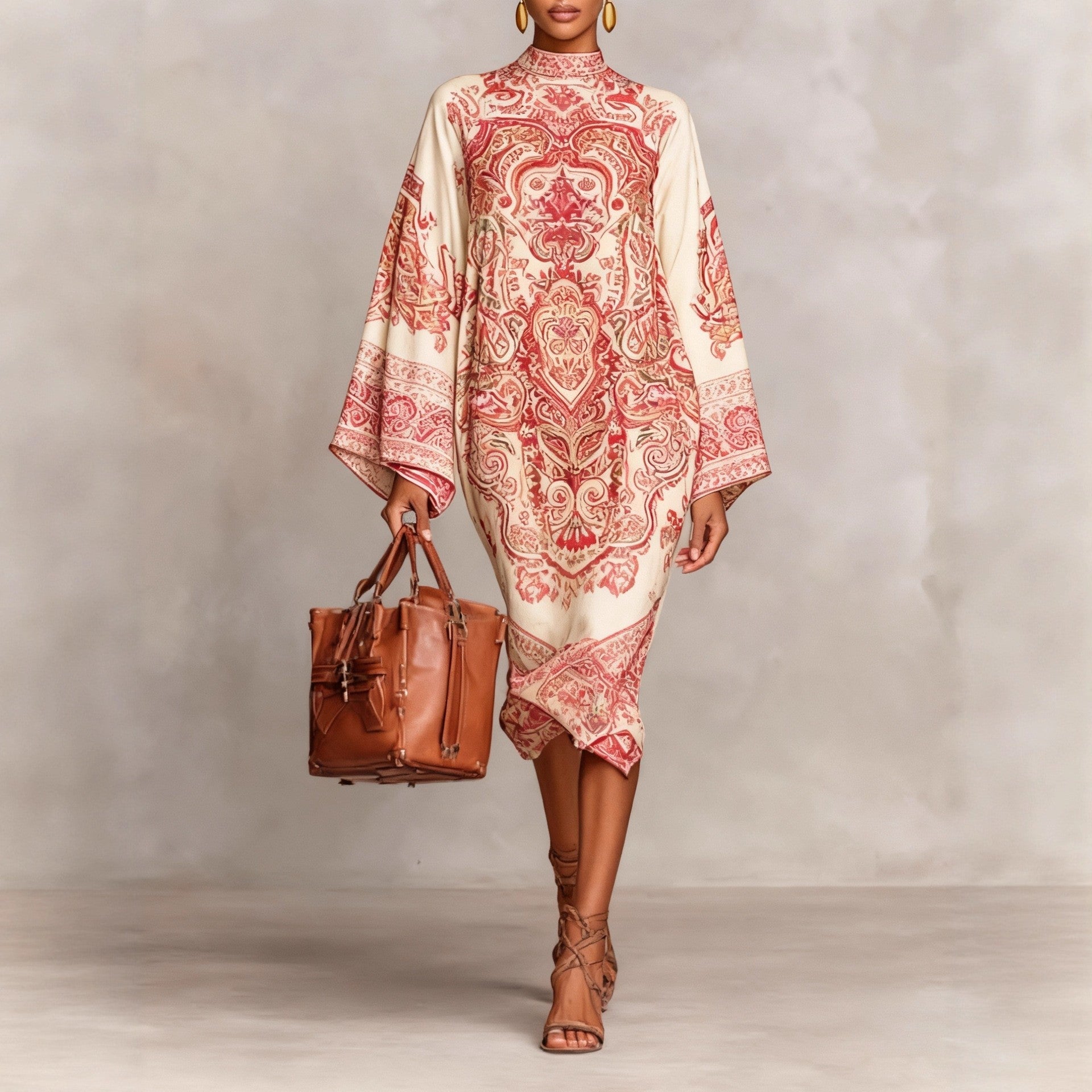 Digital Printing Fresh And Retro Flowy Dress