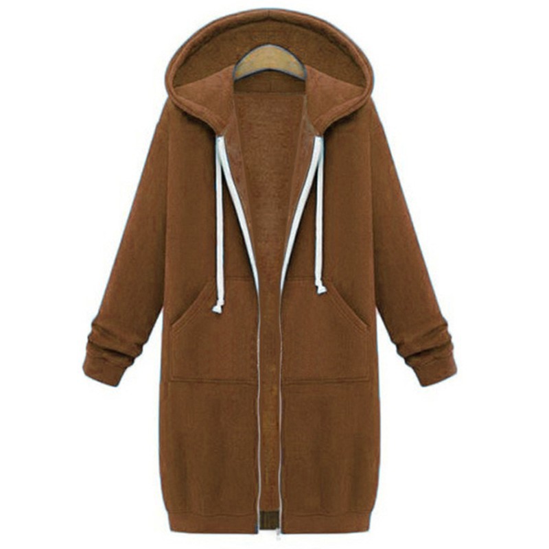 Women's Mid-length Hooded Long Sleeve Sweater