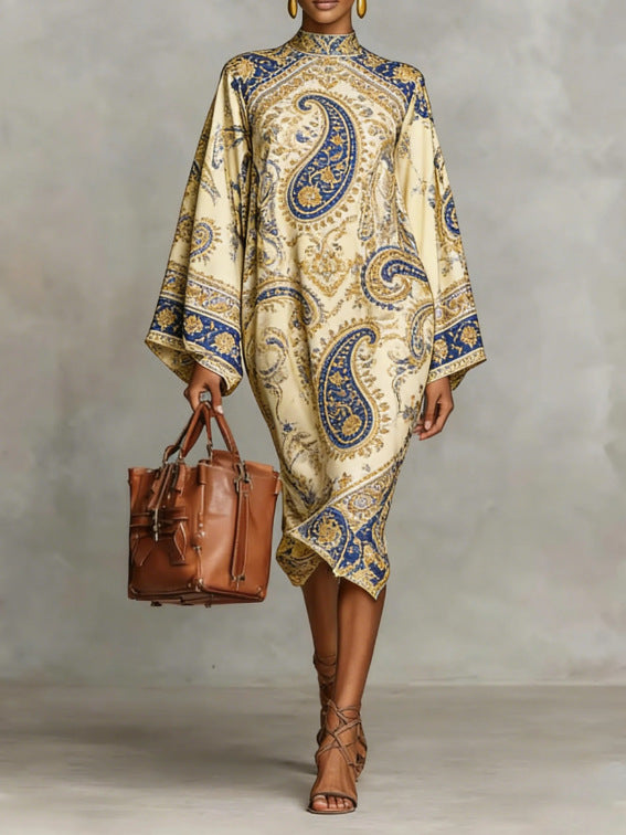 Digital Printing Fresh And Retro Flowy Dress