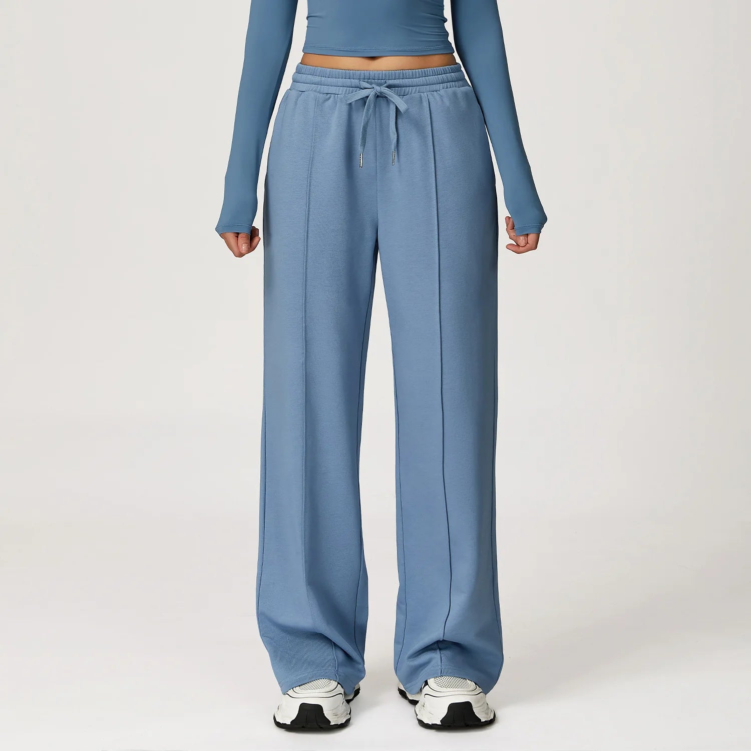 Custom High-quality Casual Sports Sweatshirt Women's High Waist Wide-leg Long-sleeved Jogging Clothes Gym Running Fitness Set (each piece sold separately)