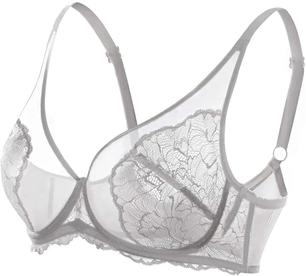 2025 New Styles Plus Size Full Figure Underwire Lace Embroidery Frontless Backless Net Lace Bra Panty for Female