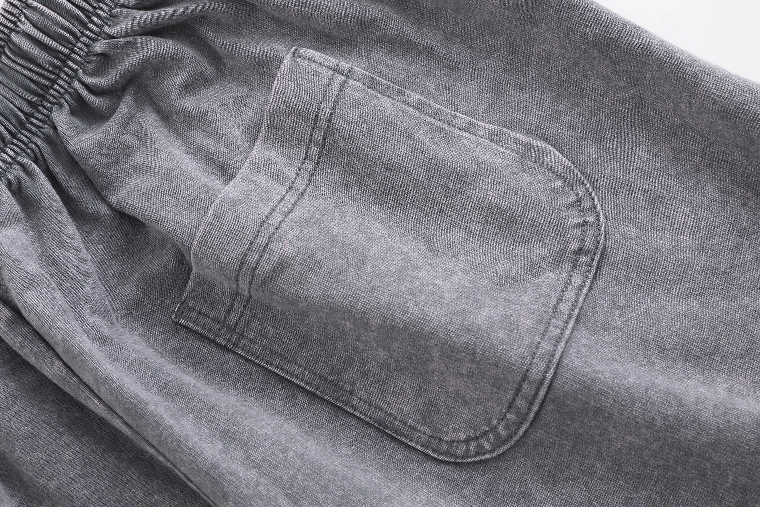 Custom 100% Cotton Casual Streetwear Sweat Shorts Men Sweat Short Distressed Vintage Acid Wash Shorts