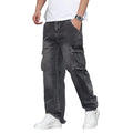 Men's Straight-Leg Denim Jeans | Multi-Pocket Washed Fit