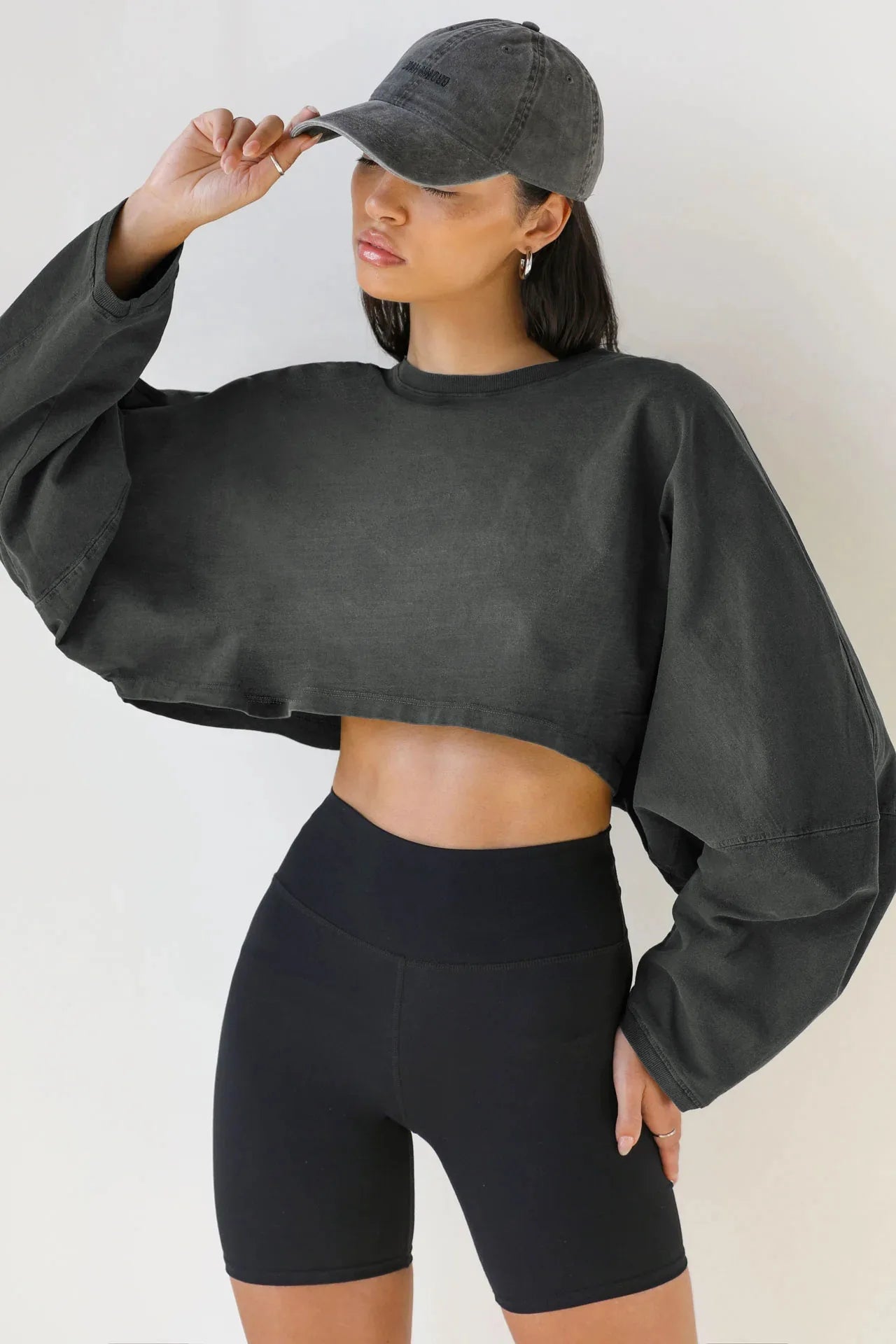 2026 Cute Women's Navel Crewneck Short Sports Base Knitted Long Sleeve Sweater