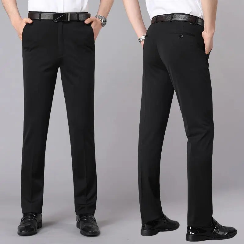 Business Suit Pants Men's Casual Trousers Elastic Formal Men's Pants Spring and Summer Thin Loose Straight Leg Hanging Trousers