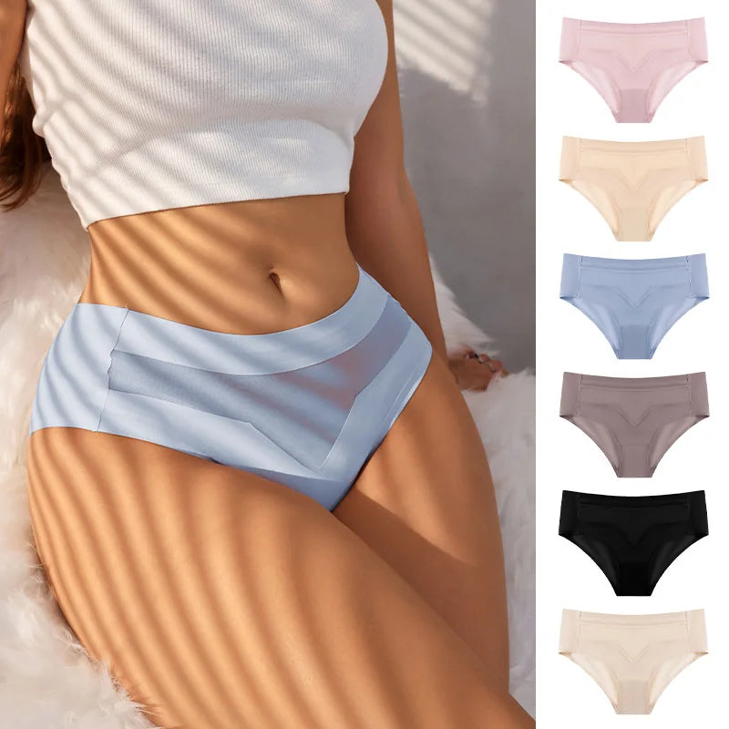 Women Low-Waist Sexy Ice Silk Underwear