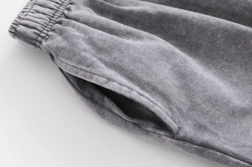 Custom 100% Cotton Casual Streetwear Sweat Shorts Men Sweat Short Distressed Vintage Acid Wash Shorts