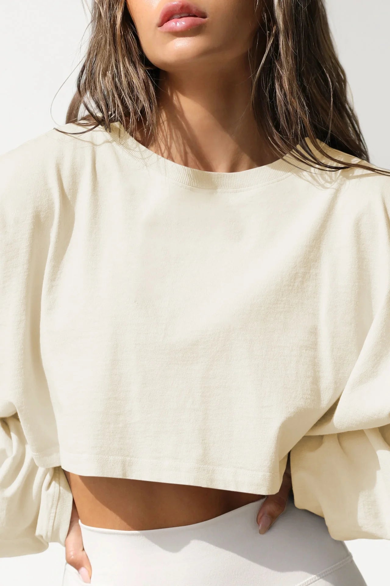 2026 Cute Women's Navel Crewneck Short Sports Base Knitted Long Sleeve Sweater