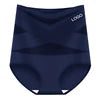 European American High-Waisted Plus-Size Women's Underwear Cross-Border Exclusive Firm Tummy Control Briefs in Silk
