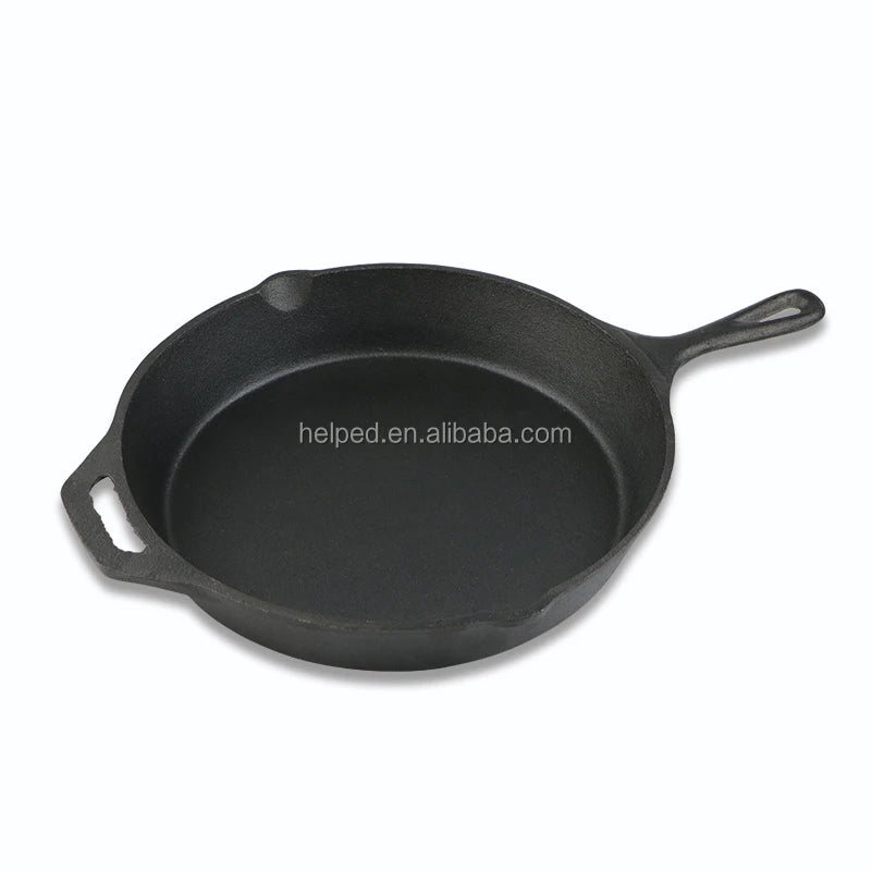 Pre-Seasoned Cast Iron Skillet – 30cm Dual-Handle Pan for Gas & Induction