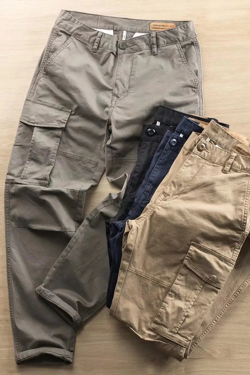 2026 NEW CHIFAN Men'S Cargo Pans Multi Pockets Long Trousers Outdoor Workout Fitness Overalls Cargo Pants Men'S Joggers
