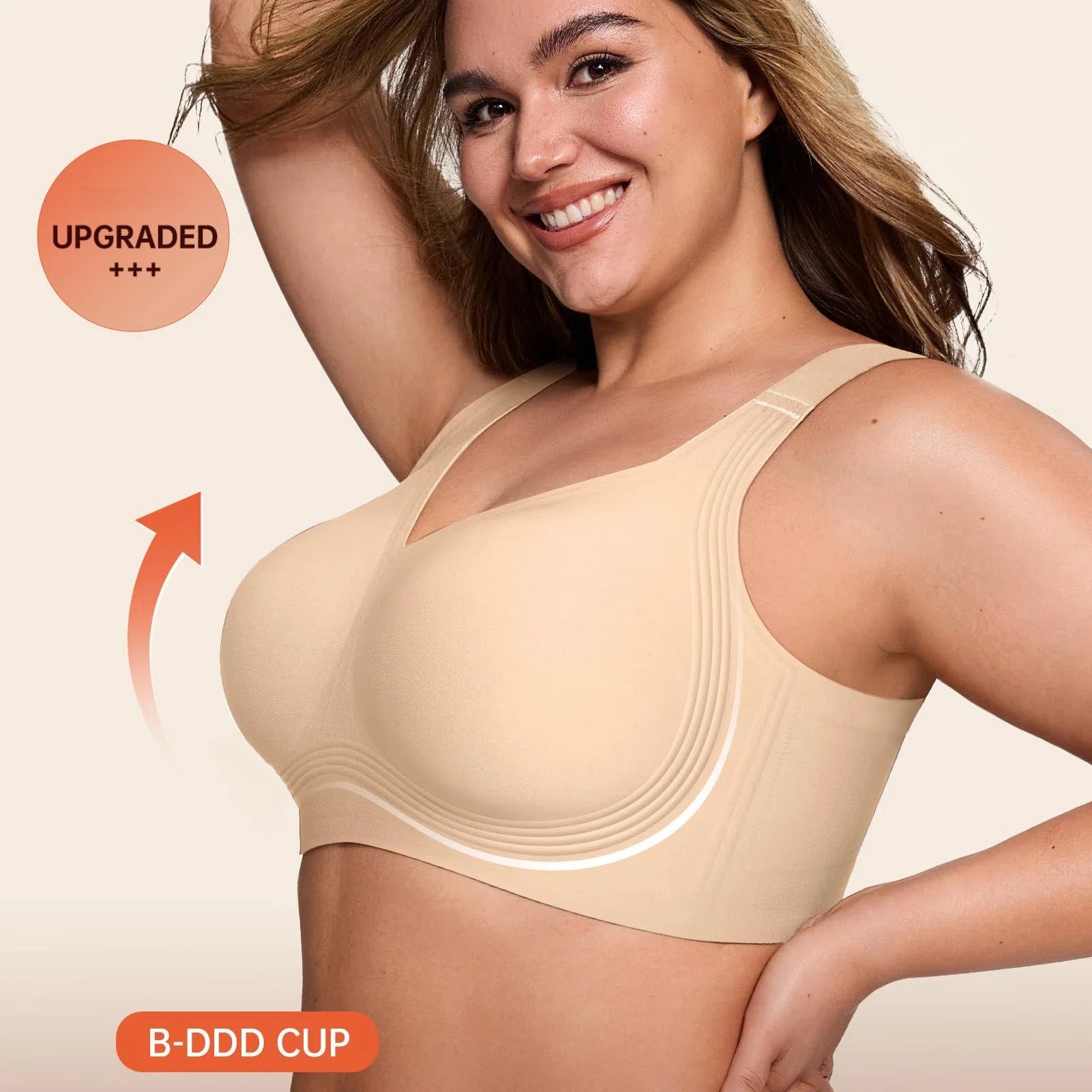 Women's Wireless Soft Support Jelly Bra Plus Size Seamless Invisible Underwear Push-Up Comfortable Thin Style