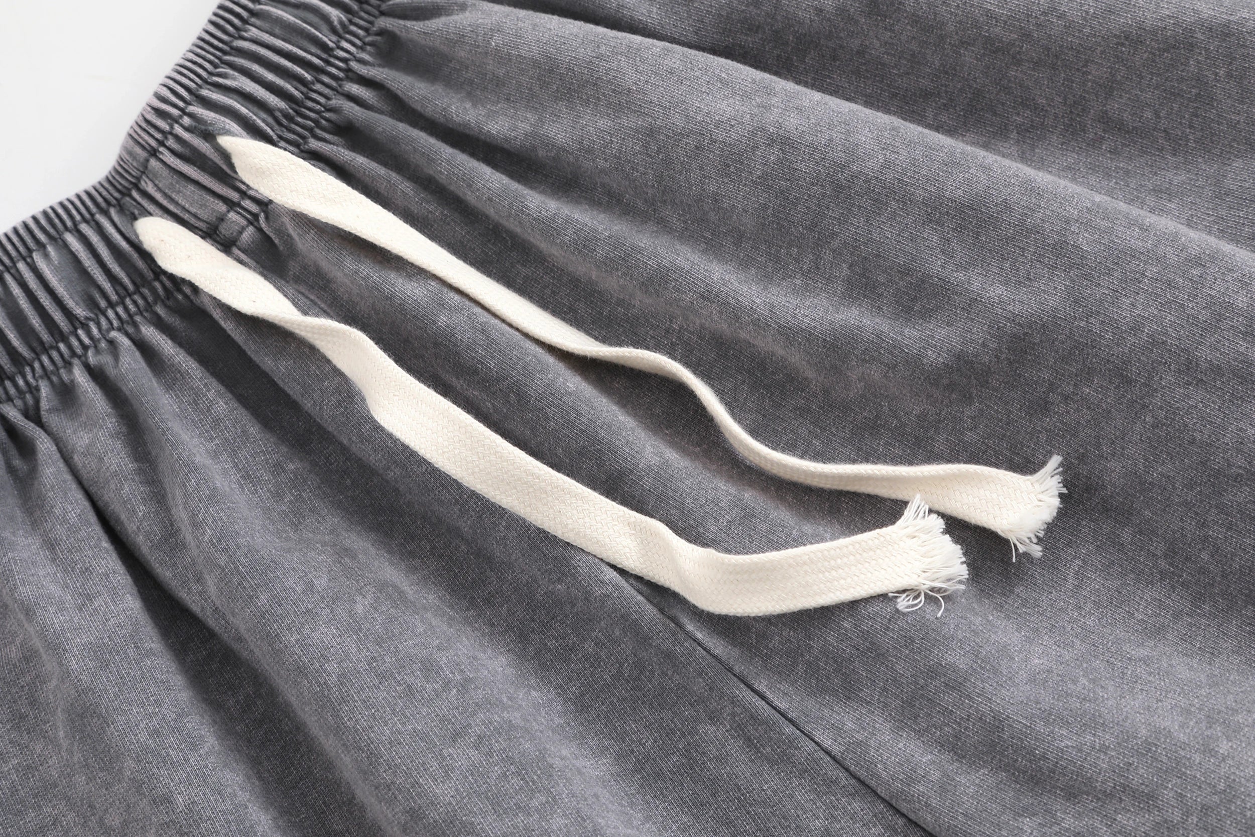 Custom 100% Cotton Casual Streetwear Sweat Shorts Men Sweat Short Distressed Vintage Acid Wash Shorts