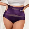 European American High-Waisted Plus-Size Women's Underwear Cross-Border Exclusive Firm Tummy Control Briefs in Silk