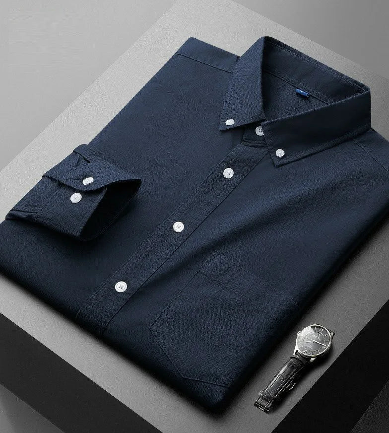 Genuine Oversize Formal Long Sleeve Men's Cotton Social or Work Shirts