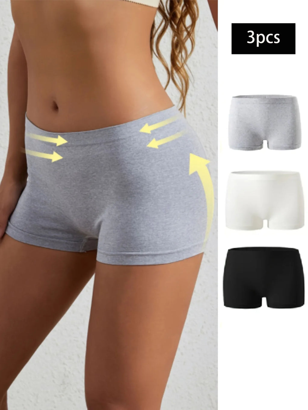 3PCS Women's Cotton Underwear Be Durable Boxer Briefs Underwear for Women in Stock