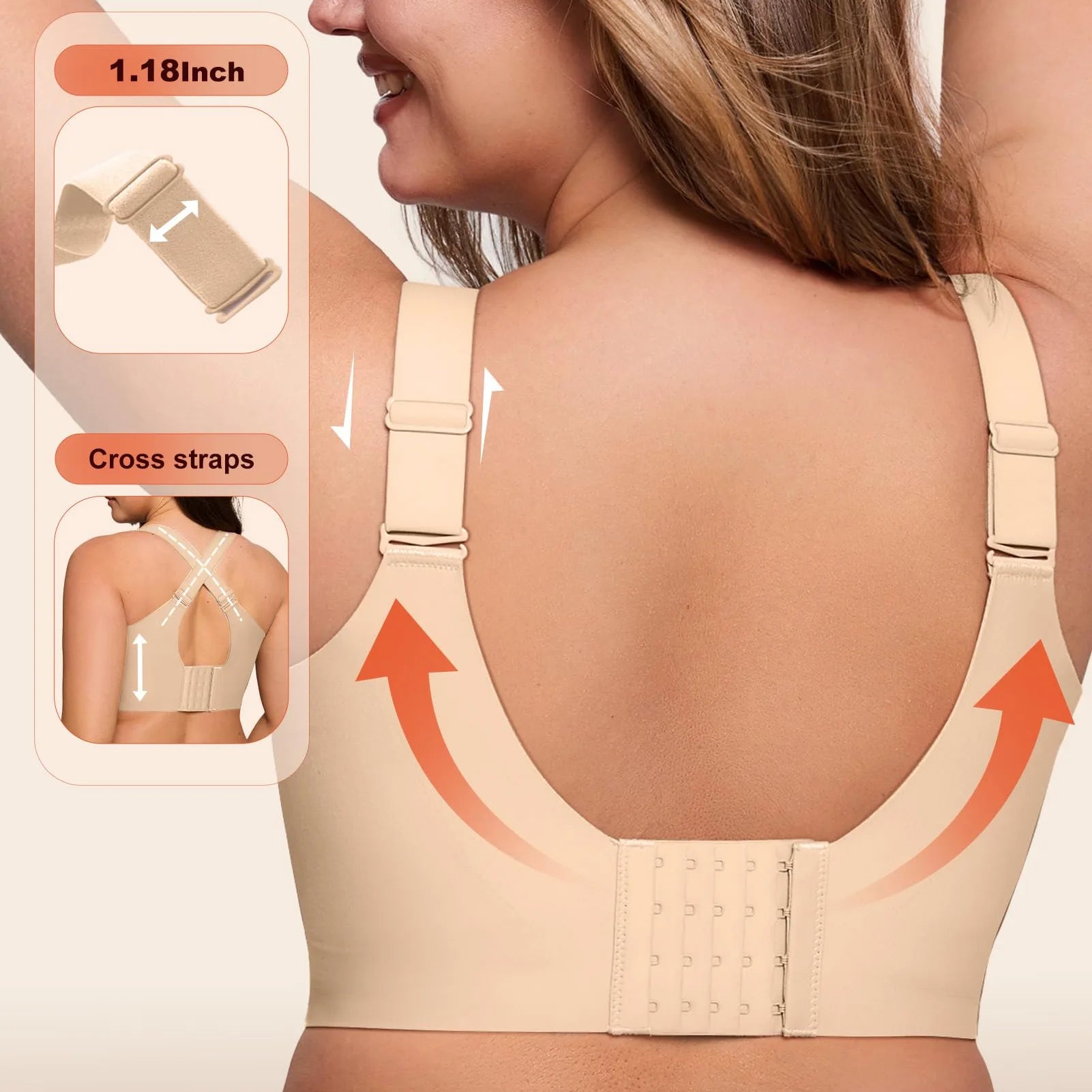 Women's Wireless Soft Support Jelly Bra Plus Size Seamless Invisible Underwear Push-Up Comfortable Thin Style