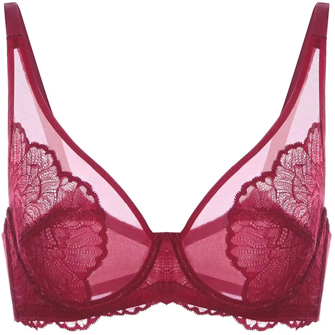 2025 New Styles Plus Size Full Figure Underwire Lace Embroidery Frontless Backless Net Lace Bra Panty for Female