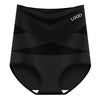 European American High-Waisted Plus-Size Women's Underwear Cross-Border Exclusive Firm Tummy Control Briefs in Silk