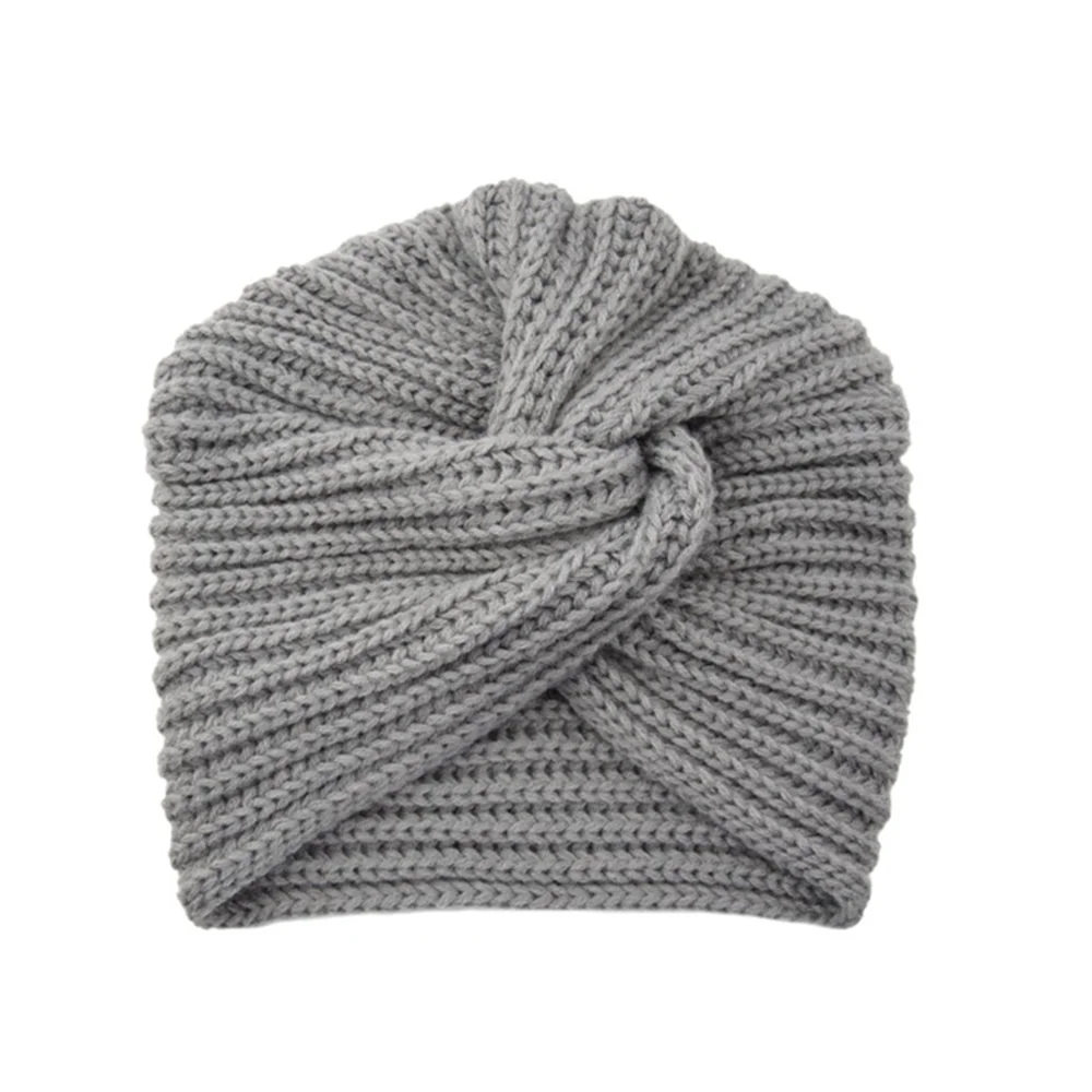 Women's Knitted Turban Hat Bohemia Cashmere Cross Wrap Head Lndian Wool Bonnet Turbante Cap
