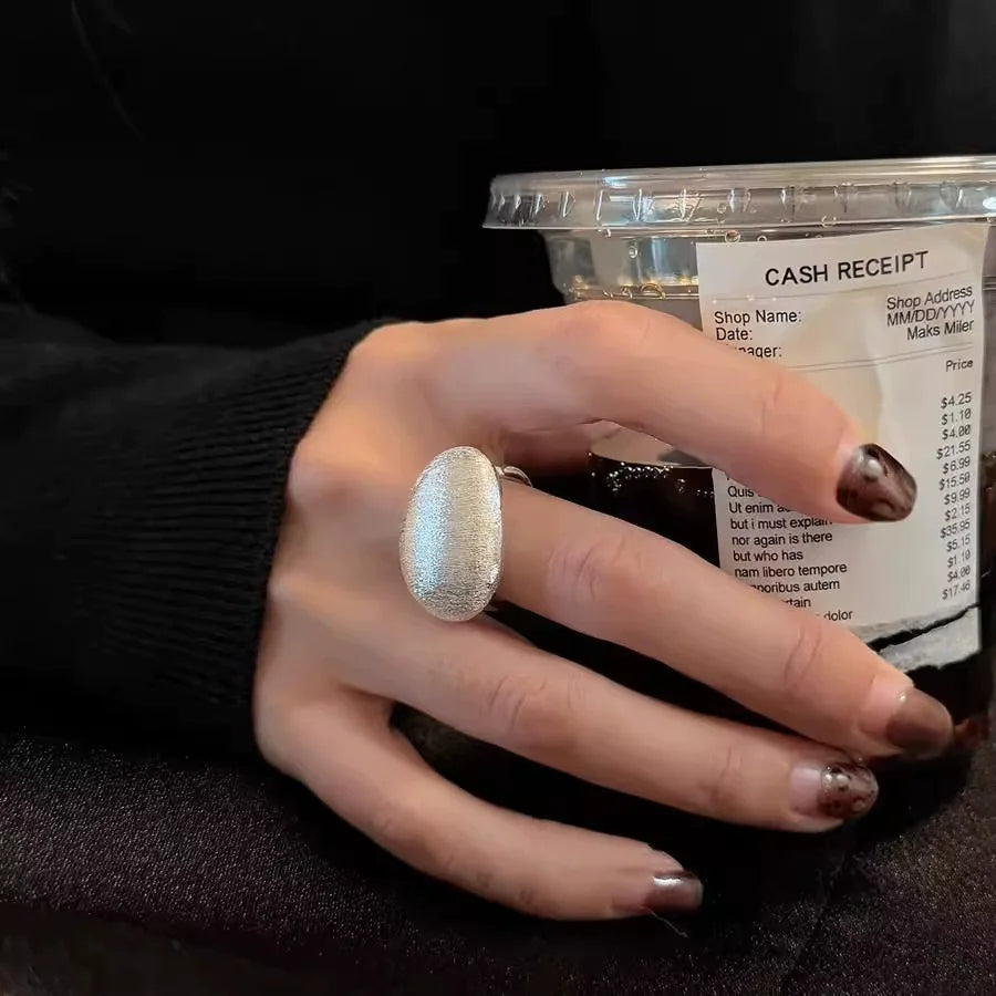 XIYANIKE Cool Shinning Brushed Ball Adjustable Finger Rings For Women Punk Fashion New Jewelry Gift Party Rock anillos mujer