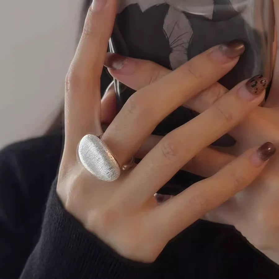 XIYANIKE Cool Shinning Brushed Ball Adjustable Finger Rings For Women Punk Fashion New Jewelry Gift Party Rock anillos mujer