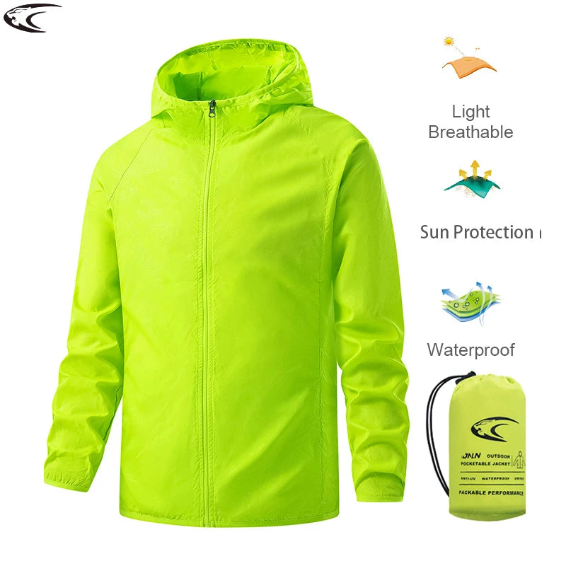 LNGXO Unisex Hiking Jacket Men Women Waterproof Quick Dry Camping Windbreaker Outdoor Trekking Fishing Rain Coat Anti UV Clothes