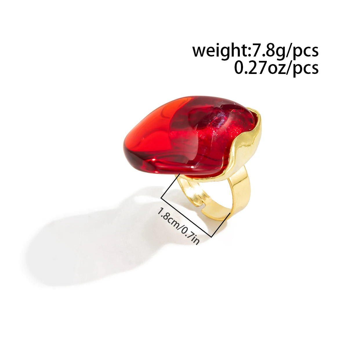 Ingemark 3 Colors Y2K Boho Resin Open Adjustable Rings for Women Wedding Vintage Geometric Knuckle Rings New Year Daily Jewelry